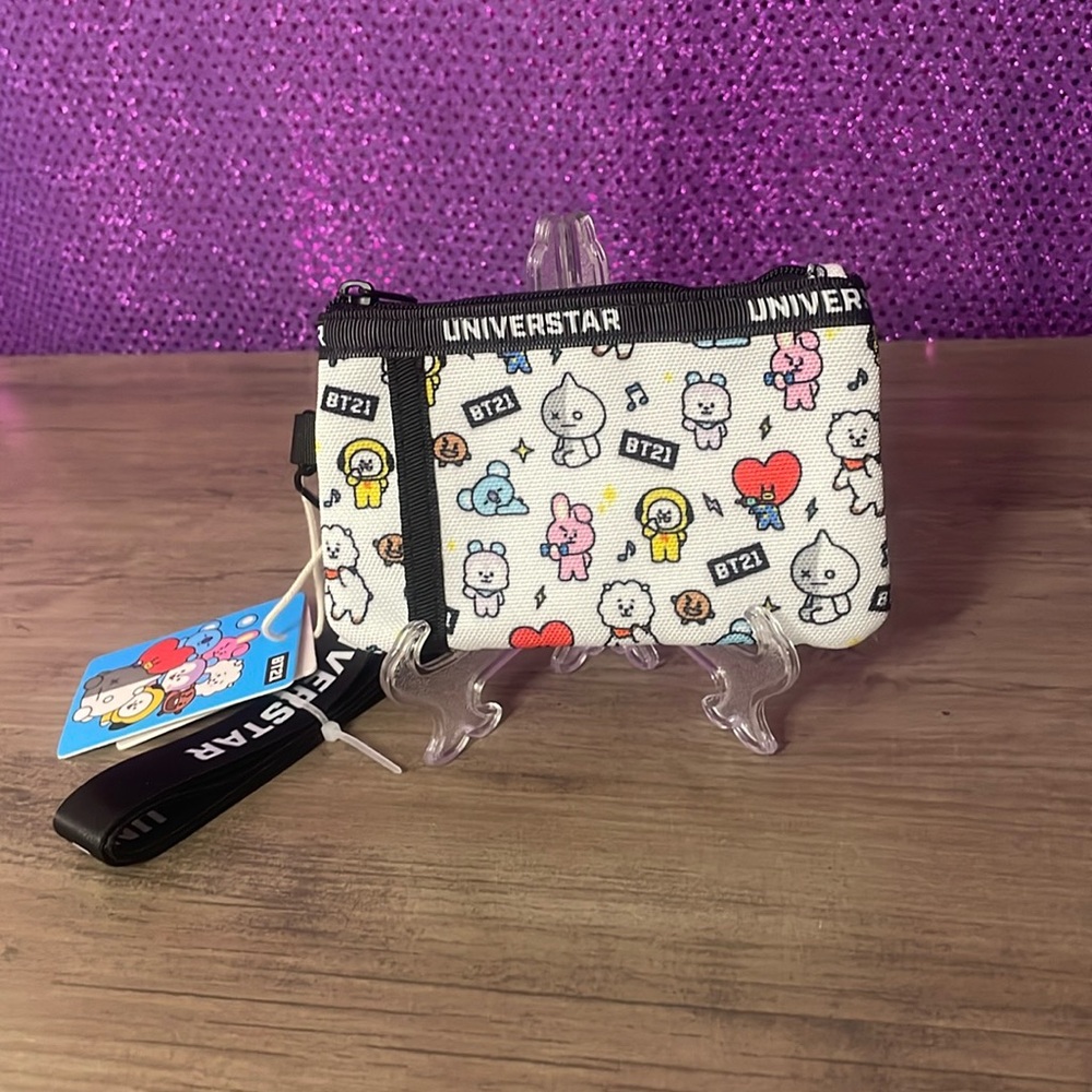 🆕💜 BT21 Coin Pouch Wallet Keychain BTS Character Zip Pouch NWT K-Pop Merch